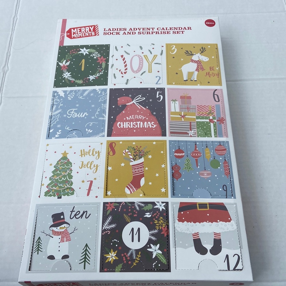 Ladies advent calendar socks, and surprise set size small